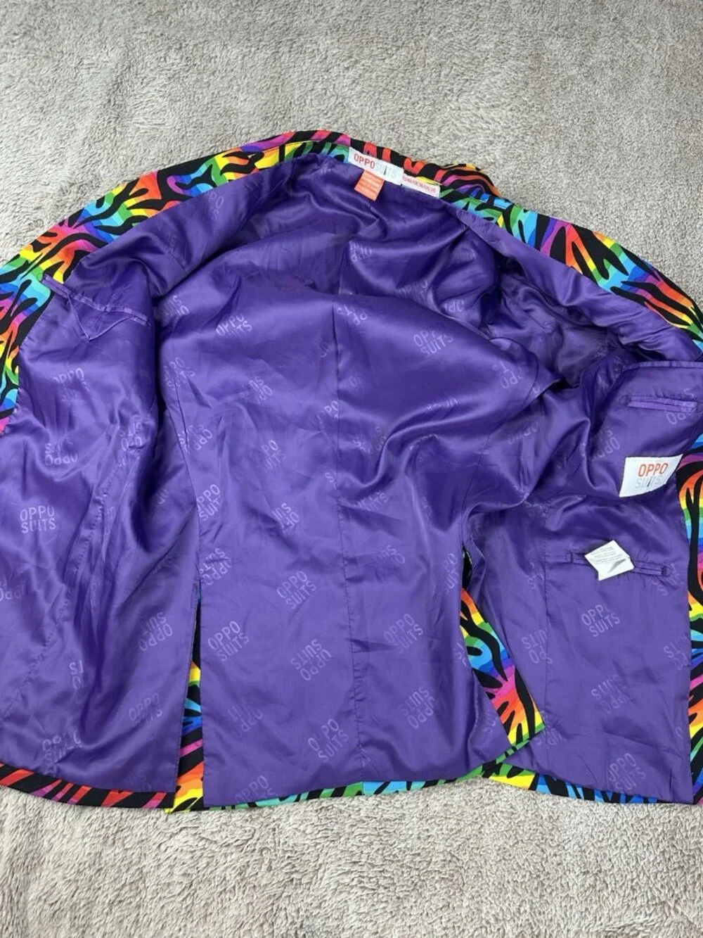 OppoSuits Wild Rainbow Summer Suit 2 Piece Set NO TIE Mens 36